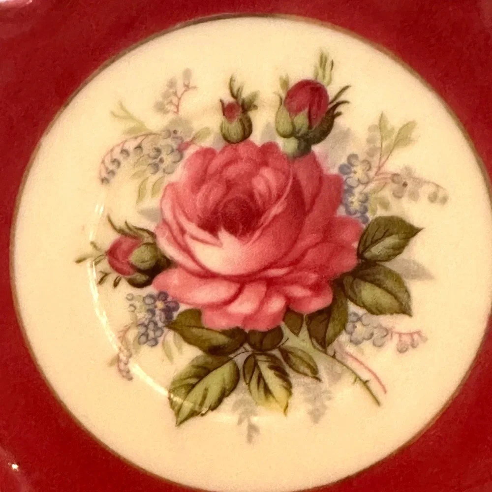 Japan Porcelain Tea Cup Saucer Set Pink Gold Reticulated Rose Floral Excellent